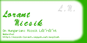 lorant micsik business card